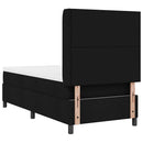 Box spring seng med pude med hovedgærde Sort 200 x 100 cm Stof