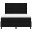 Box spring seng med pude med hovedgærde Sort 190 x 140 cm Stof