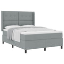 Box spring seng med pude Lysegrå 200 x 140 cm Stof