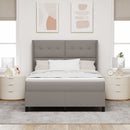 Box spring seng med pude Gråbrun 200 x 140 cm Stof