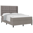 Box spring seng med pude Gråbrun 200 x 140 cm Stof