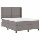Box spring seng med pude Gråbrun 200 x 140 cm Stof