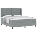 Box spring seng med pude Lysegrå 200 x 180 cm Stof