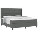 Box spring seng med pude Mørkegrå 200 x 180 cm Stof