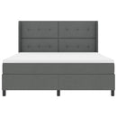 Box spring seng med pude Mørkegrå 200 x 180 cm Stof