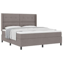 Box spring seng med pude Gråbrun 200 x 180 cm Stof