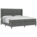Box spring seng med pude Mørkegrå 200 x 200 cm Stof