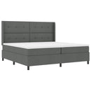 Box spring seng med pude Mørkegrå 200 x 200 cm Stof