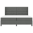Box spring seng med pude Mørkegrå 200 x 200 cm Stof