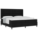 Box spring seng med pude med hovedgærde Sort 200 x 200 cm Stof