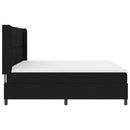 Box spring seng med pude med hovedgærde Sort 200 x 200 cm Stof