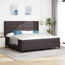 Box spring seng med pude Mørk Brun 200 x 200 cm Stof