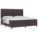 Box spring seng med pude Mørk Brun 200 x 200 cm Stof