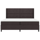 Box spring seng med pude Mørk Brun 200 x 200 cm Stof