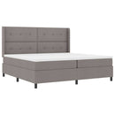 Box spring seng med pude Gråbrun 200 x 200 cm Stof