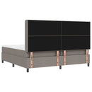 Box spring seng med pude Gråbrun 200 x 200 cm Stof