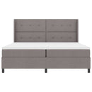 Box spring seng med pude Gråbrun 200 x 200 cm Stof