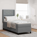 Box spring seng med pude Lysegrå 200 x 80 cm Stof
