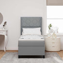 Box spring seng med pude Lysegrå 200 x 80 cm Stof