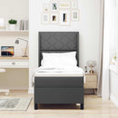Box spring seng med pude Mørkegrå 200 x 80 cm Stof
