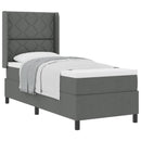 Box spring seng med pude Mørkegrå 200 x 80 cm Stof