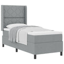 Box spring seng med pude Lysegrå 190 x 90 cm Stof