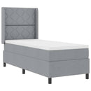 Box spring seng med pude Lysegrå 190 x 90 cm Stof