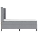 Box spring seng med pude Lysegrå 190 x 90 cm Stof