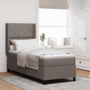 Box spring seng med pude Gråbrun 190 x 90 cm Stof