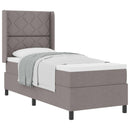 Box spring seng med pude Gråbrun 190 x 90 cm Stof