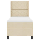 Box spring seng med pude med hovedgærde Creme 190 x 90 cm Stof