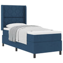Box spring seng med pude med hovedgærde Blå 190 x 90 cm Stof