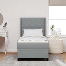 Box spring seng med pude Lysegrå 200 x 90 cm Stof