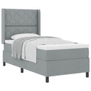 Box spring seng med pude Lysegrå 200 x 90 cm Stof