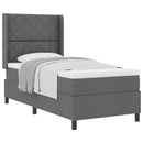 Box spring seng med pude Mørkegrå 200 x 90 cm Stof