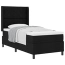 Box spring seng med pude med hovedgærde Sort 200 x 90 cm Stof