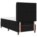 Box spring seng med pude med hovedgærde Sort 200 x 90 cm Stof