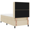 Box spring seng med pude med hovedgærde Creme 200 x 90 cm Stof