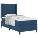 Box spring seng med pude med hovedgærde Blå 200 x 90 cm Stof