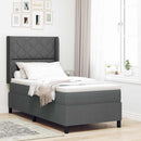 Box spring seng med pude Mørkegrå 200 x 100 cm Stof