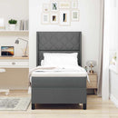 Box spring seng med pude Mørkegrå 200 x 100 cm Stof