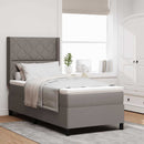 Box spring seng med pude Gråbrun 200 x 100 cm Stof