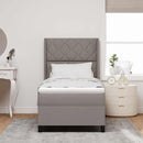Box spring seng med pude Gråbrun 200 x 100 cm Stof