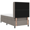 Box spring seng med pude Gråbrun 200 x 100 cm Stof