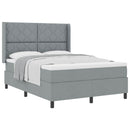 Box spring seng med pude Lysegrå 190 x 140 cm Stof