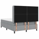Box spring seng med pude Lysegrå 190 x 140 cm Stof