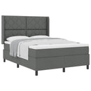 Box spring seng med pude Mørkegrå 190 x 140 cm Stof