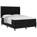 Box spring seng med pude med hovedgærde Sort 190 x 140 cm Stof
