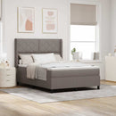 Box spring seng med pude Gråbrun 190 x 140 cm Stof