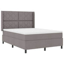 Box spring seng med pude Gråbrun 190 x 140 cm Stof